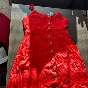 Mille Gabrielle Red Button Up  Strappy Sun Dress XL